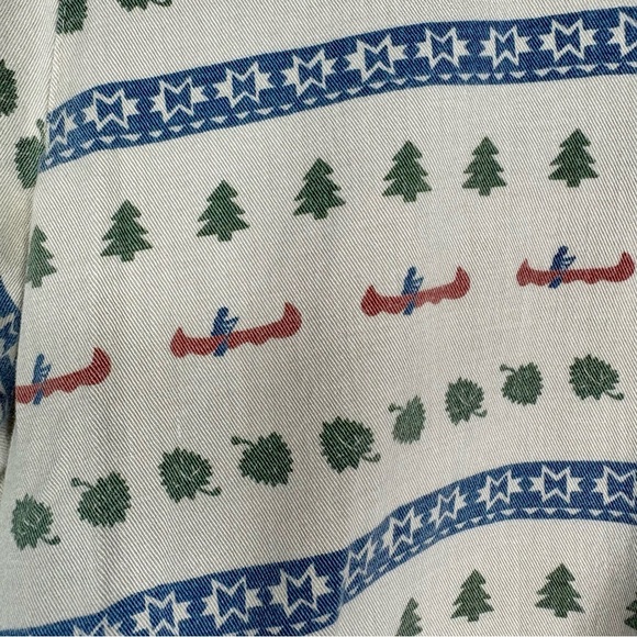 🛶VINTAGE TRUE GRIT Camp Shirt Outdoor Cotton Prints Canoe Cotton Women’s Small - Picture 5 of 8